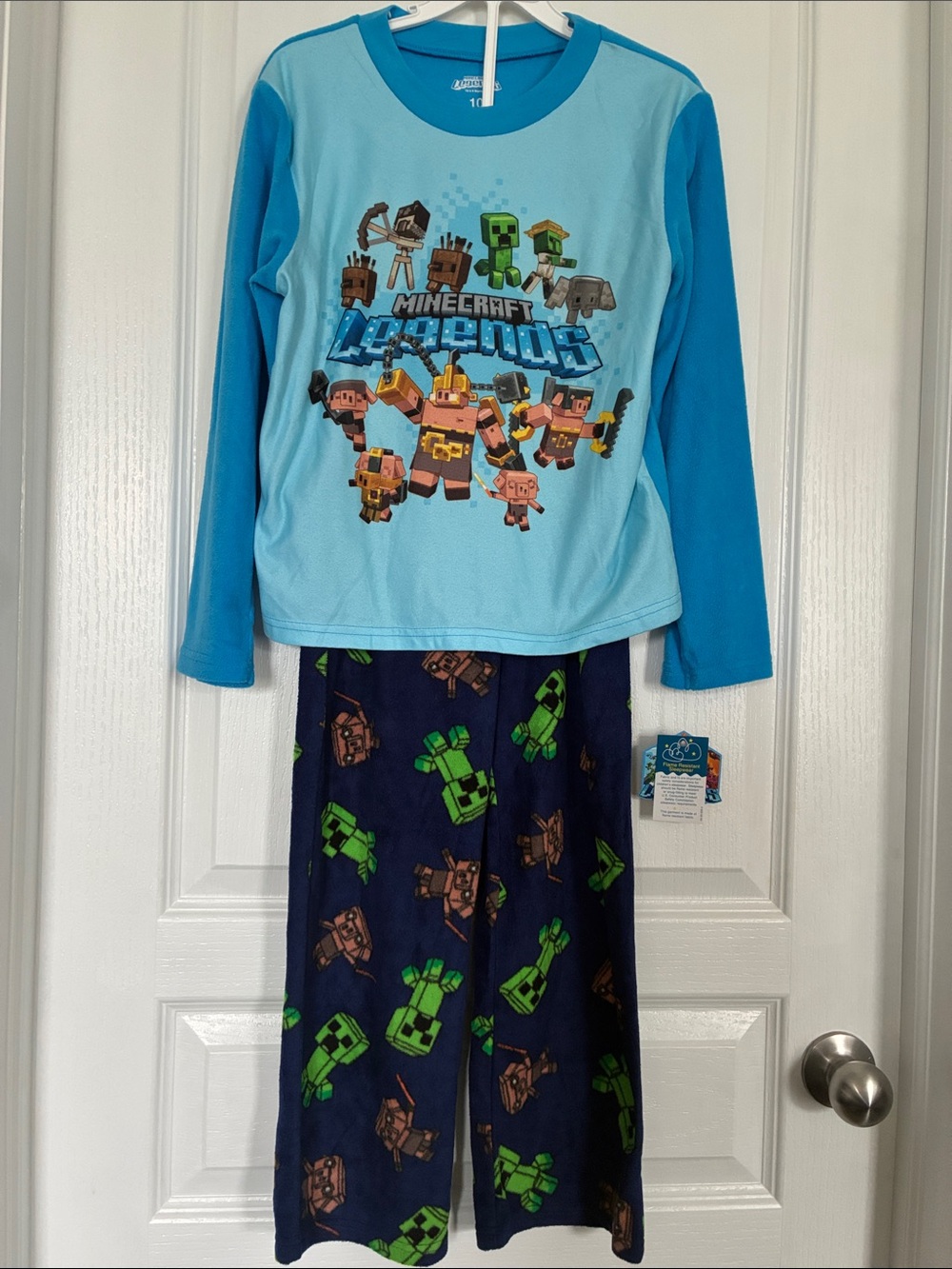 Minecraft Legends Light Blue & Navy Kids Pajama Set
